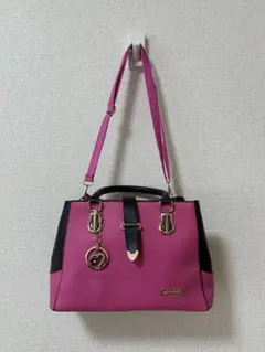 ピンク ハンドバッグ 合成皮革