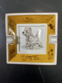 HERMES エルメス シャスシリーズ 犬　ドッグ 皿 新品 箱リボン付 エルメス ダックス シャス プレート 皿 犬 ペア HERMES ダックス