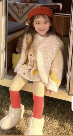 キッズ　ボアベスト　XL(120センチ)韓国服　POISSON