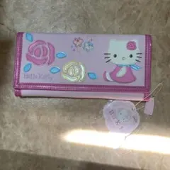 Hello Kitty 花柄刺繍 長財布