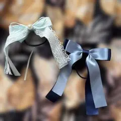 ヘアゴム　リボンタイプ　2点セット