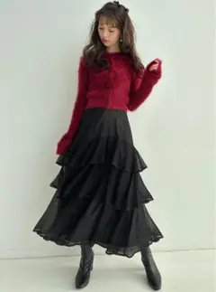 シャギーニットカーディガン カーディガン