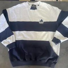 XLARGE ストライプスウェット Mサイズ グレー/ネイビー