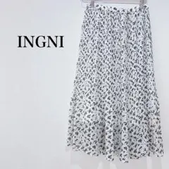 【即決OK】イング フレアスカート 花柄 白 黒 春コーデ シンプル ゆったり