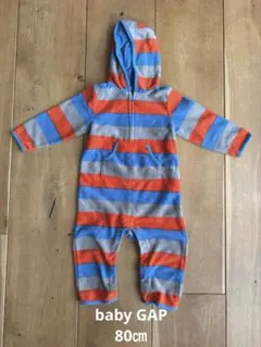 baby GAPロンパース・カバーオール 赤青ストライプ 80㎝