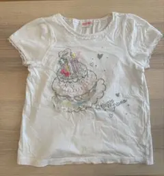 メゾピアノ　ケーキイラスト 白Tシャツ 120