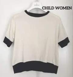 ❤︎美品　コットン100% アイボリー&ブラック 半袖Tシャツ　カットソー❤︎のサムネイル