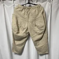 美品♪Amina ストライプ サルエル風　ワイドパンツ　ベージュ