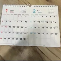 壁掛け用　A4サイズ　カレンダー　エムプラン A5 2ヶ月 2026年 1月のサムネイル