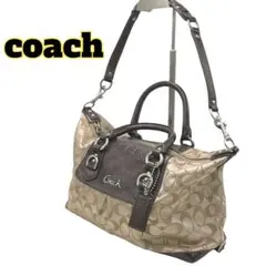 【美品】COACH コーチ アシュレイ シグネチャー サテン サッチェル2way 美品】COACH コーチ アシュレイ シグネチャー サテン サッチェル2way