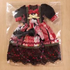 ディーラー製 アウトフィット レース 和柄ワンピース 赤×黒 1/6ドール服
