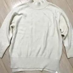 GLOBAL WORK タートルネックニット L アイボリー