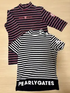 2枚セット⭐️PEARLY GATES ハイネック半袖,五部丈シャツ L（2）