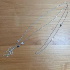 リーフモチーフ ネックレス シルバーカラー