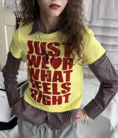 SHAGGIE コンパクトロゴショート丈Tシャツ イエローのサムネイル