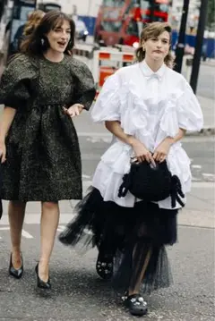 【Simone Rocha】WHITE Petal-Sleeve フリル シャツ