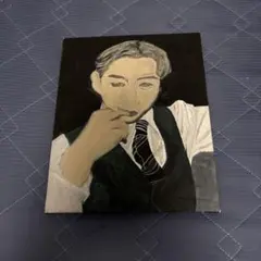 手描き ポスターカラー画 男性ポートレートのサムネイル