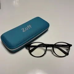 ZoffSMART 黒ボストンフレーム度なしブルーライトカットメガネ