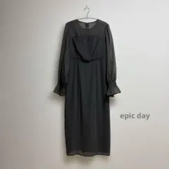 epic day ボリュームスリーブシフォンロングワンピース お呼ばれ ドレス