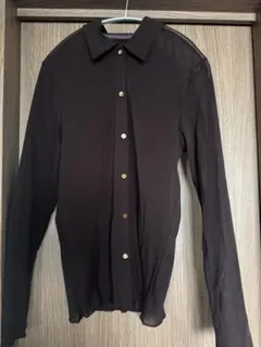 【roku 6】ロク　ナイロンチュールシャツ　ダークブラウン