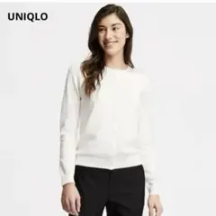 UNIQLO UVカットスーピマコットンクルーネックカーディガン（長袖）