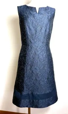 ひ*様 M-premier BLACK ネイビー レース Aラインドレス 36