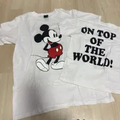親子お揃い ミッキー半袖Tシャツ レディースキッズ120cm 2枚セット