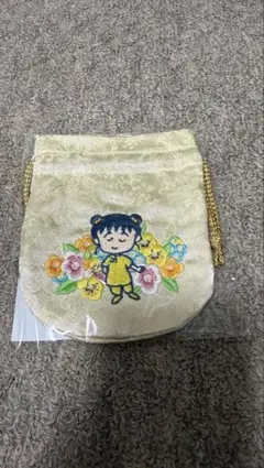 ちびまる子ちゃん MARUKO楼 サテンバッグ、サテン巾着 2点 40周年記念