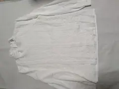 レース付きフリル襟長袖シャツ Lサイズ