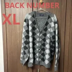 BACK NUMBER アーガイルチェック カーディガン X-LARGE