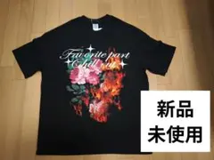 【新品】オーバーサイズ　フラワー炎グラフィックTシャツ