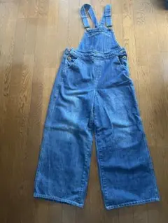 デニムワイドレッグオーバーオール