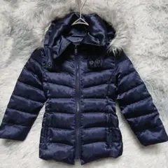 COMME CA ISM 90 ネイビー フード.ベルト付きコートダウン70%