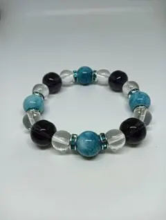 162天然石ラリマー　アメジスト　水晶　パワーストーンブレスレット