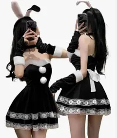 ブラック サンタ コスプレ レディース M 5点セット セクシー クリスマス仮装