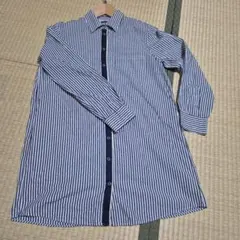 ZARA Z1975 DENIM ブルー　ストライプ長袖シャツ　コットン xs