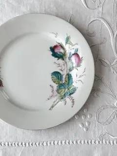 【美品】フランスアンティーク 金彩と手描き薔薇つぼみ デザート皿[2785]のサムネイル