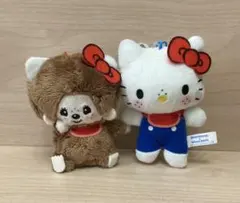 ⭐︎モンチッチ×ハローキティ⭐︎おそろいアクリルチャーム付きマスコット ① ⭐︎