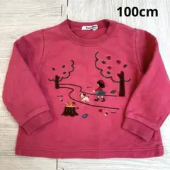 ファミリア トレーナー 100 ピンク 女の子 犬 刺繍 りんご 平成レトロのサムネイル