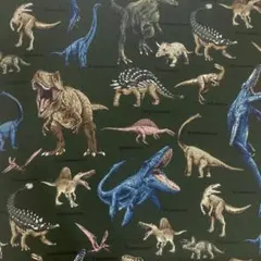 [no.4756]リアル恐竜柄 グリーン オックス 生地＊