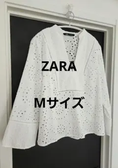 ZARA　スカラップ　レース　ブラウス