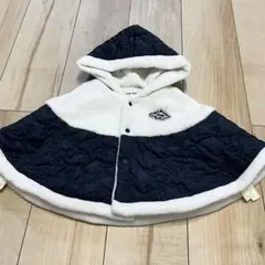 SLAP SLAP フード付きポンチョ ネイビー/ホワイト