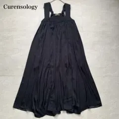 Curensology サテンサロペットスカート ダークネイビーのサムネイル
