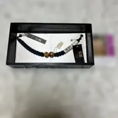 伝統的なネイビー羽織紐男物メンズ花遊楽京くみひも往春工房新品未使用木製箱入り