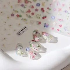 3D立体花柄透明ネイルシール 2枚セットTS-3687&TS-3722