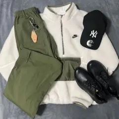 Nike フリースボアジャケット ハーフジップ ストリートコーデセット