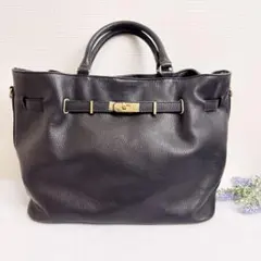 黒 レザートートバッグ MILOS made in ITALY