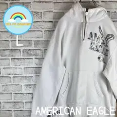 AMERICAN EAGLE ダメージ加工　ハーフジップ パーカー　L