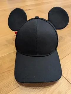 ミッキー耳付き黒キャップ