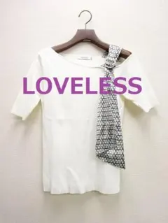 LOVELESS　スカーフコンビカットアウトニット　36　白のサムネイル